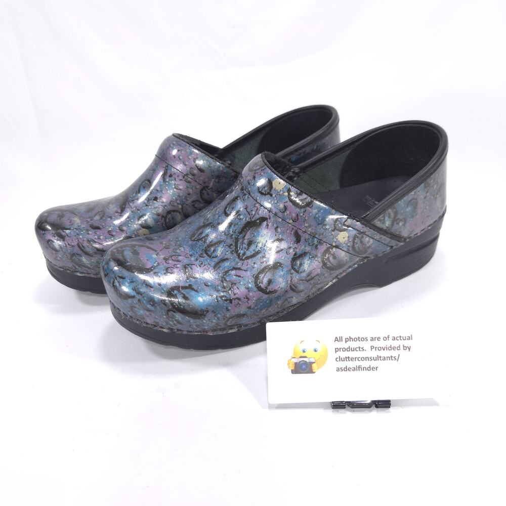 Dansko Casual Slip On Mule Clog Shoe Womens Size 9 39 Blue Black